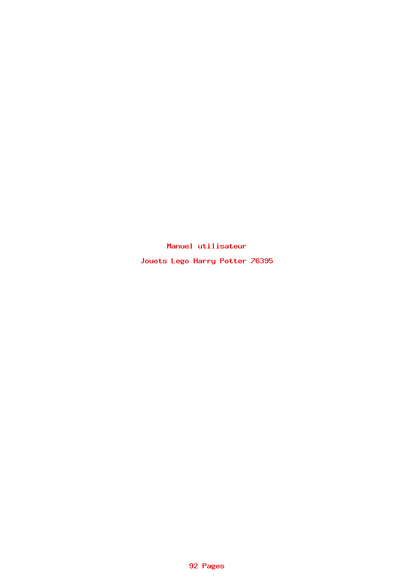 Page 1 de la notice Manuel utilisateur Lego Harry Potter 76395