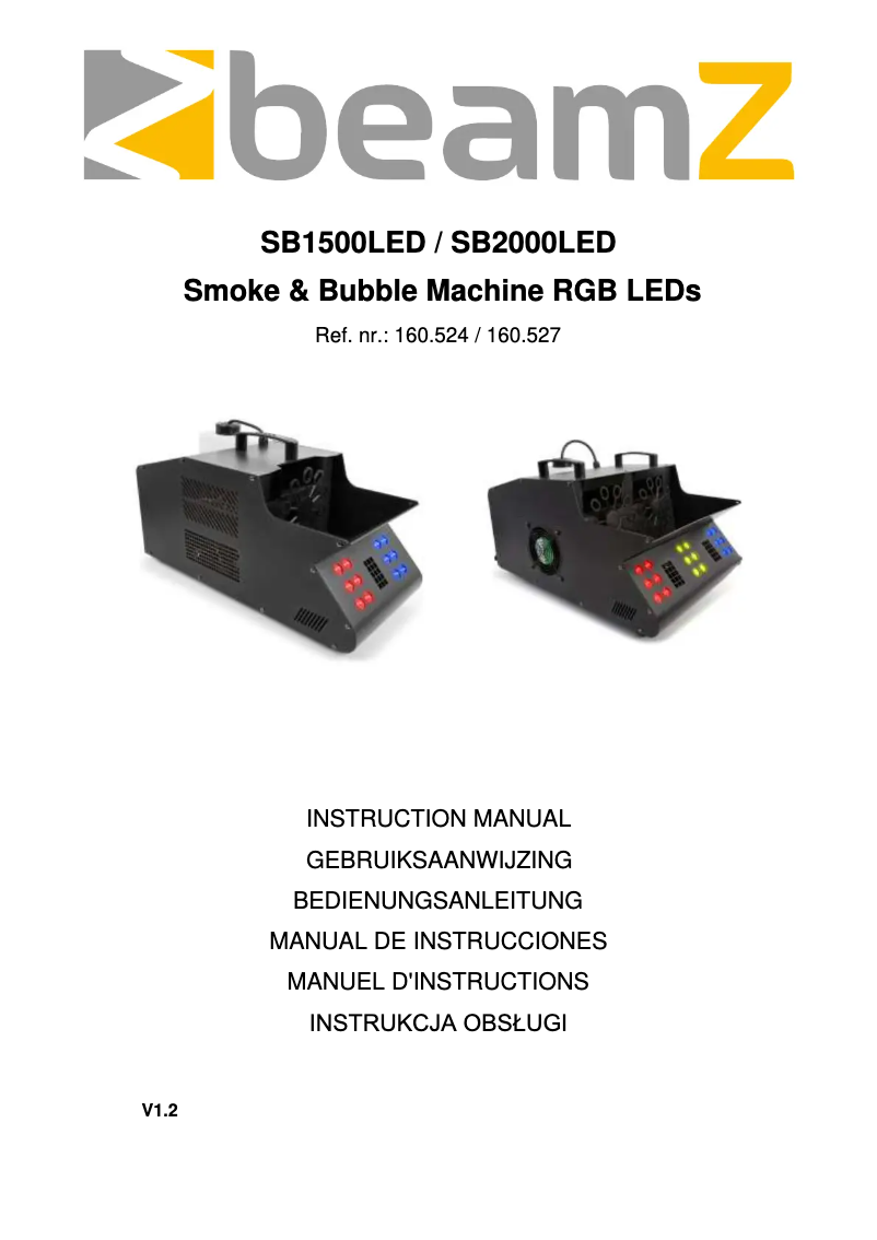 Page 1 de la notice Manuel utilisateur BeamZ SB1500LED