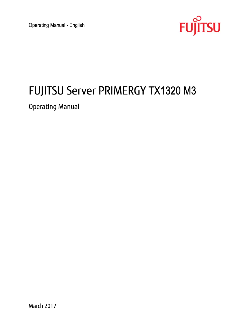 Page 1 de la notice Manuel utilisateur Fujitsu PRIMERGY TX1320 M3