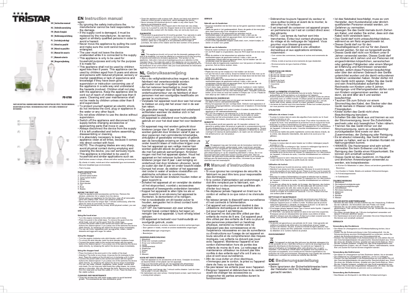 Page 1 de la notice Manuel utilisateur TriStar PD-8708