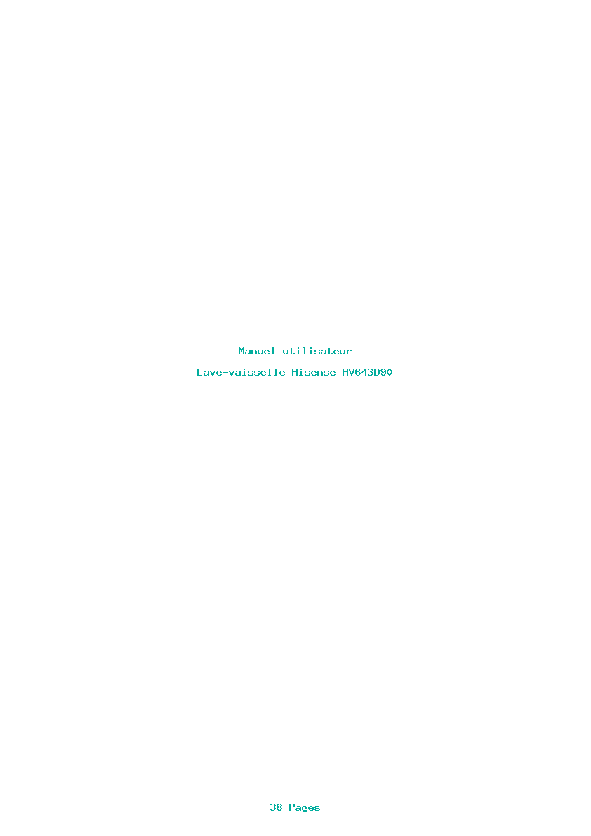 Page 1 de la notice Manuel utilisateur Hisense HV643D90