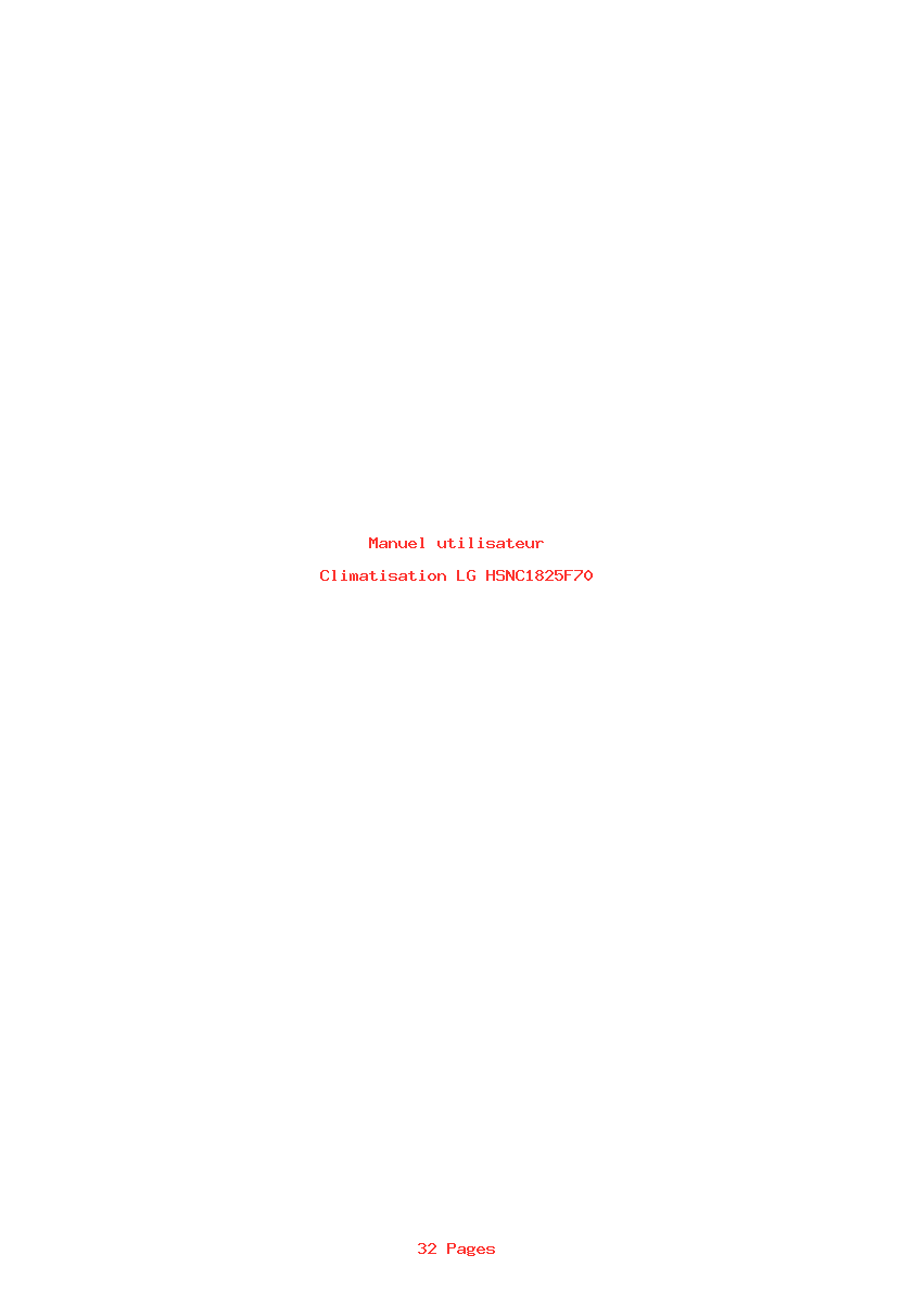 Page 1 de la notice Manuel utilisateur LG HSNC1825F70