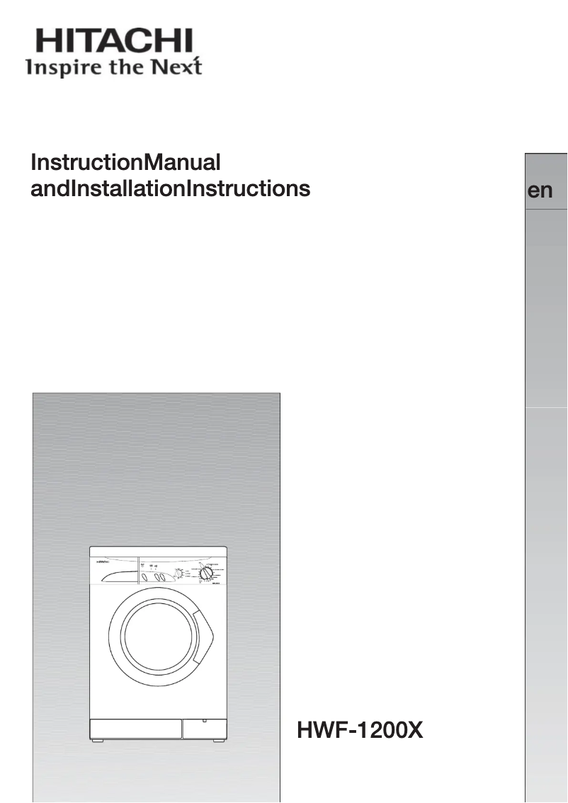 Página 1 del manual Manual de usuario Hitachi HWF1200X