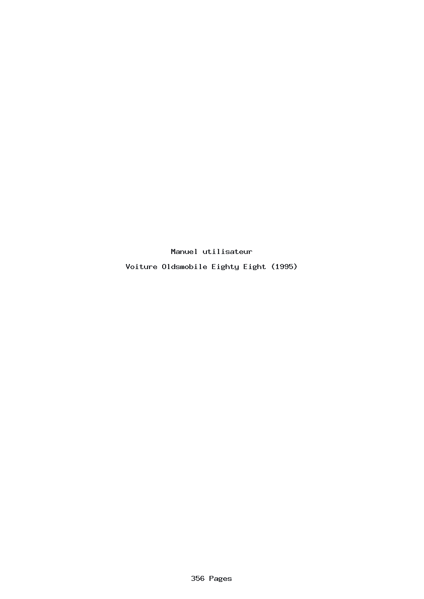 Page 1 de la notice Manuel utilisateur Oldsmobile Eighty Eight (1995)