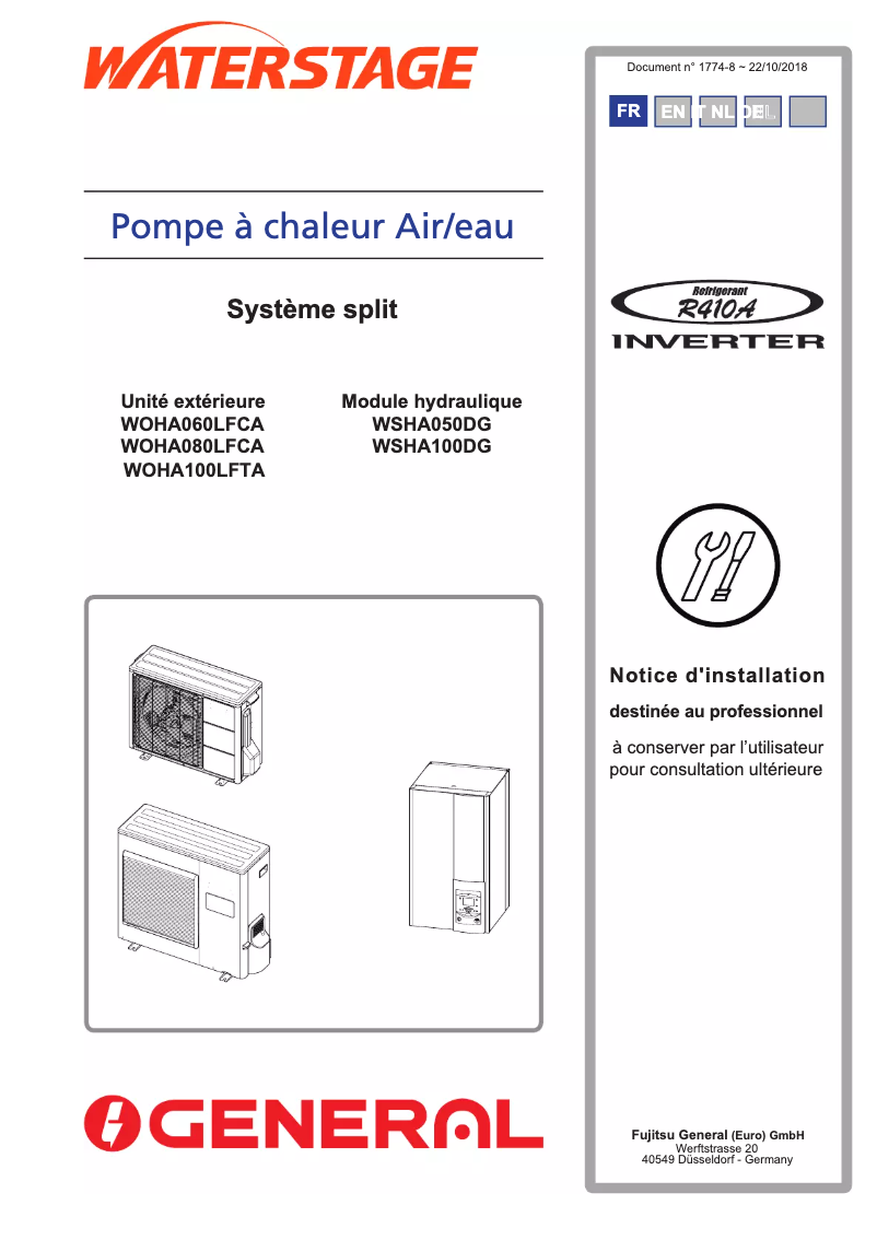 Page 1 de la notice Manuel utilisateur Fujitsu WSHA100DG