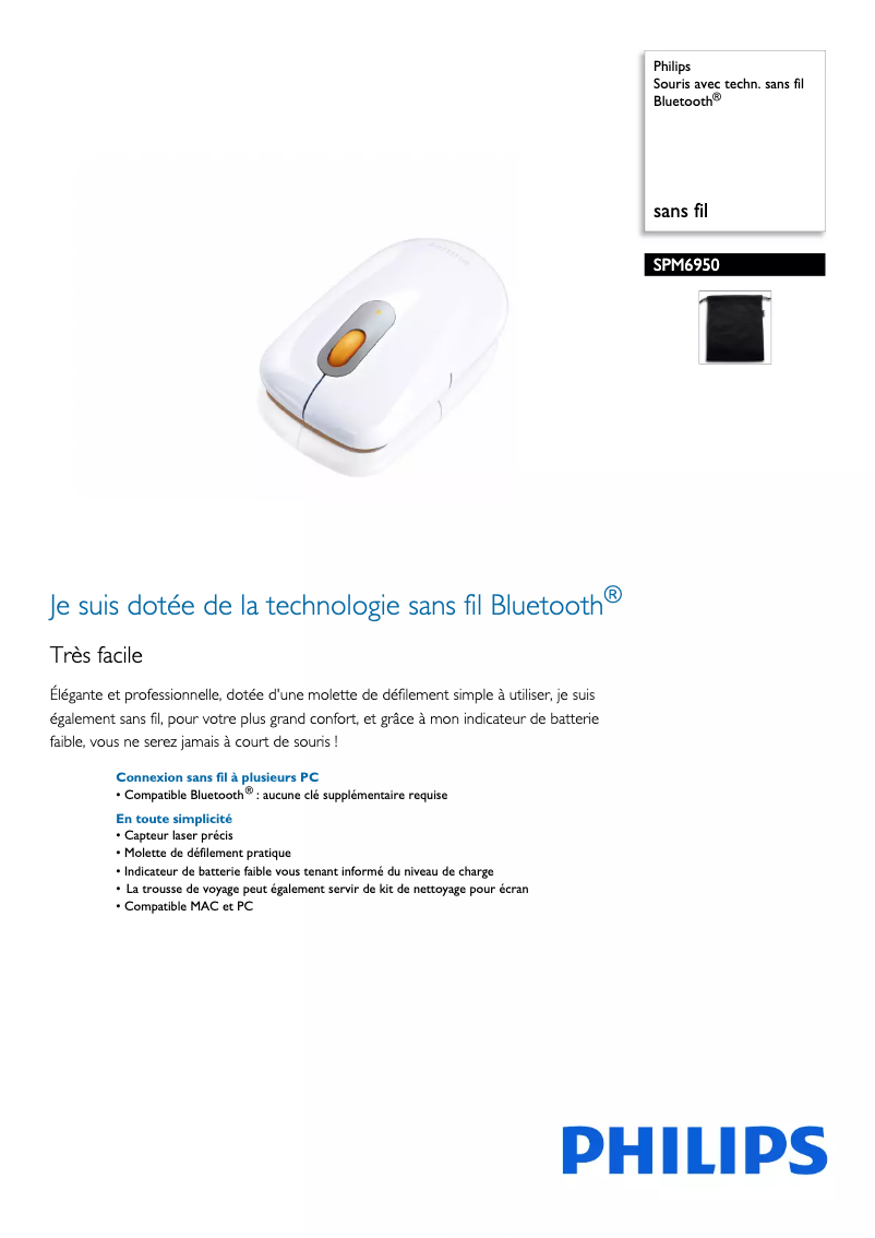 Page n°1 - Fiche technique Philips SPM6950
