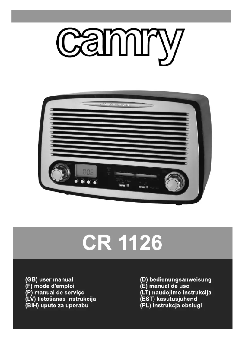 Page 1 of the manual User Manual Camry CR 1126