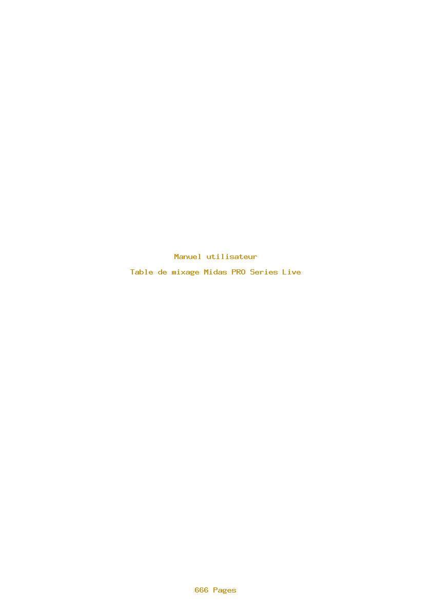 Page 1 de la notice Manuel utilisateur Midas PRO Series Live