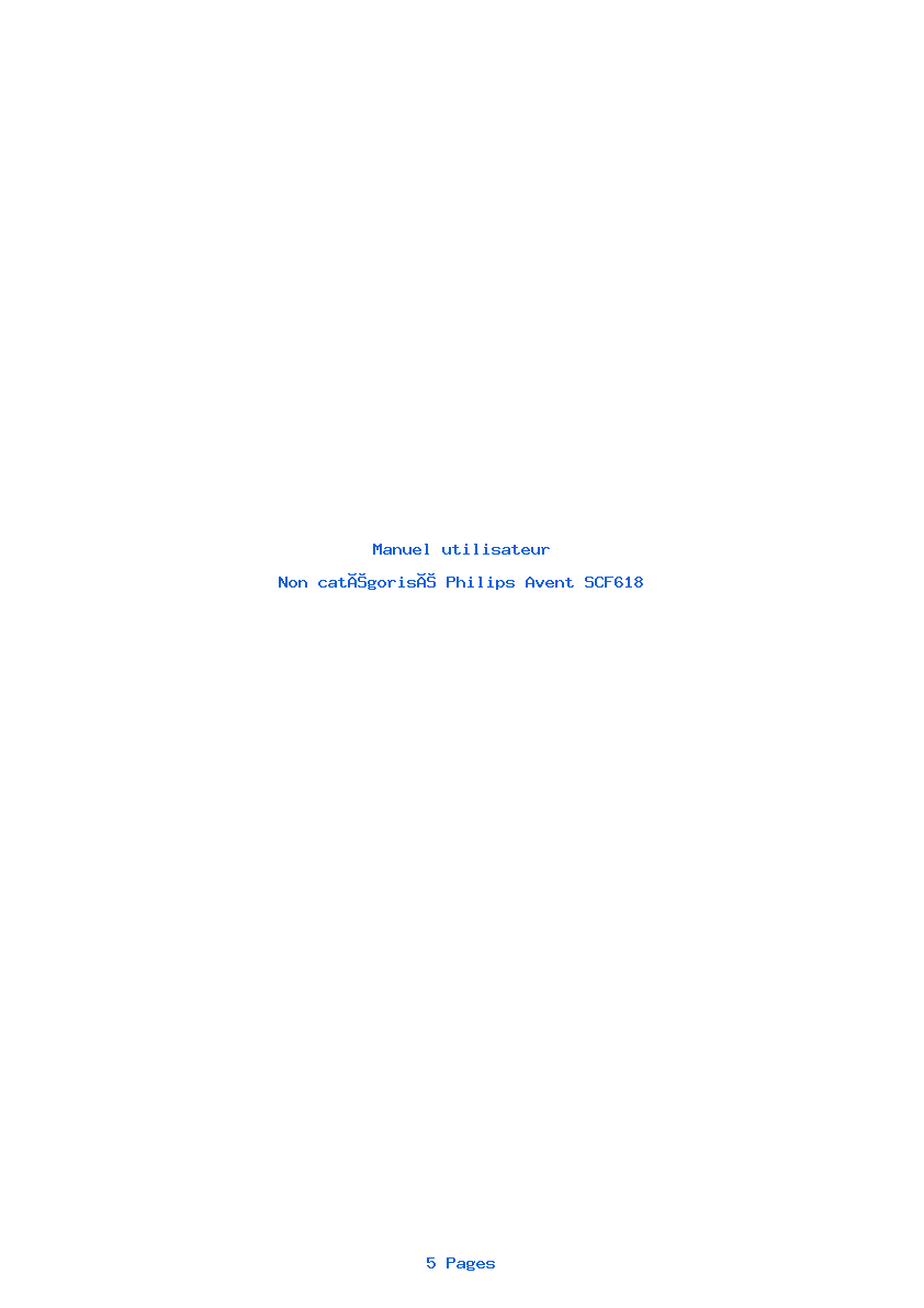 Page 1 de la notice Manuel utilisateur Philips Avent SCF618