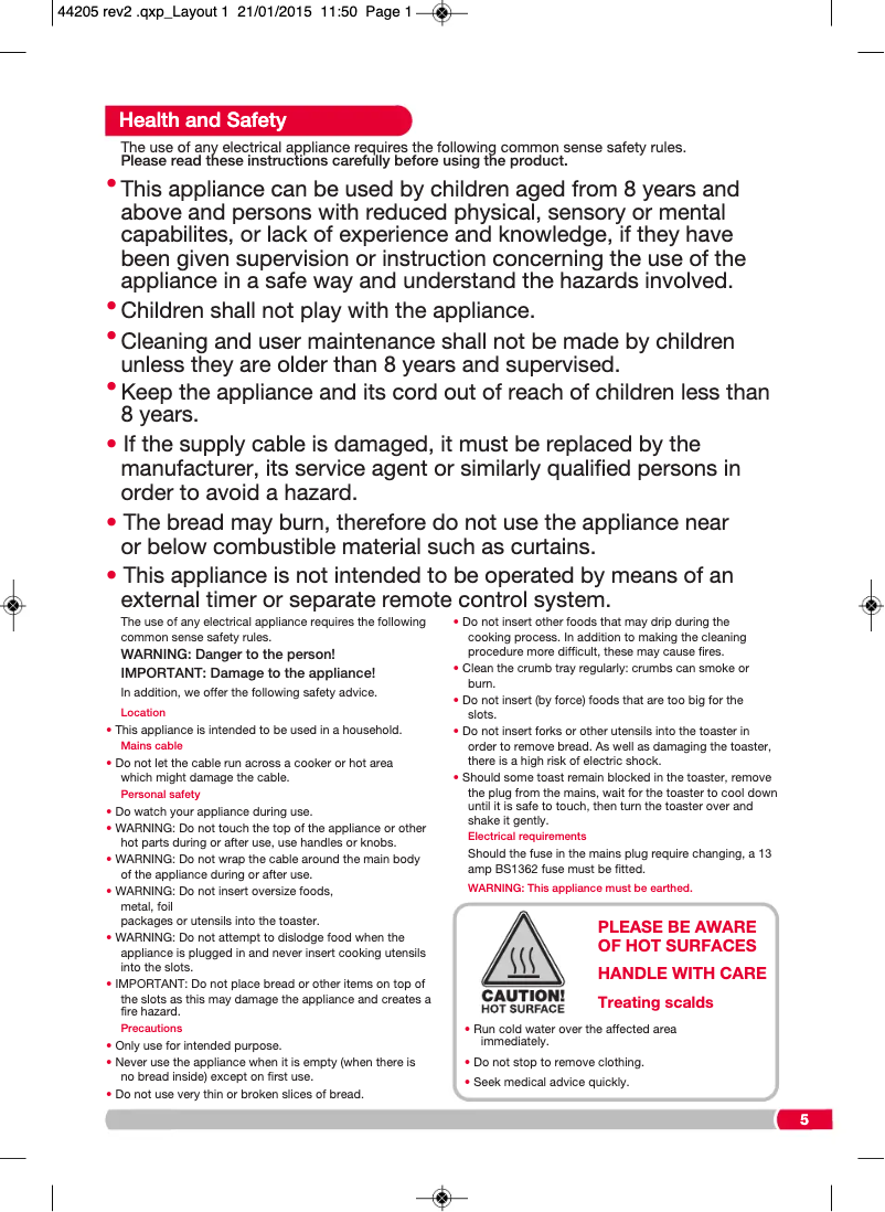 Page 1 de la notice Manuel utilisateur Morphy Richards Accents 44209