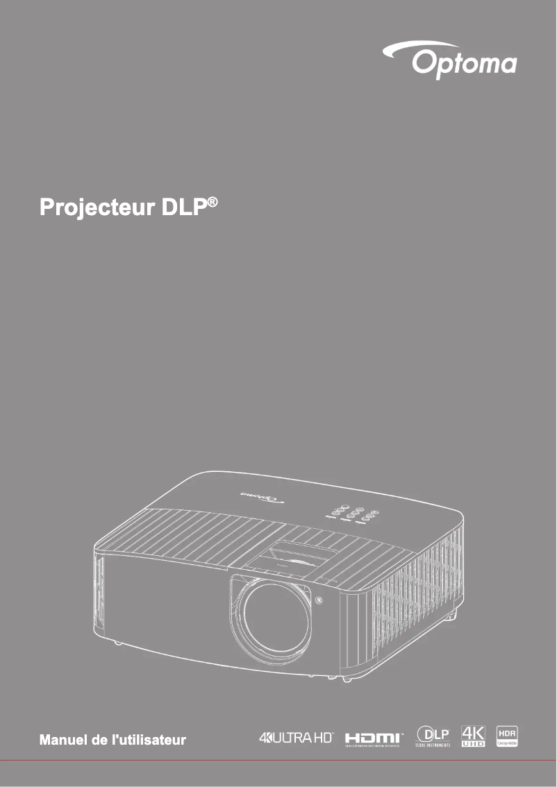 Page 1 de la notice Manuel utilisateur Optoma 4K400STx