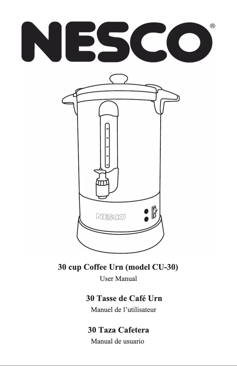 Page 1 de la notice Manuel utilisateur Nesco CU-30