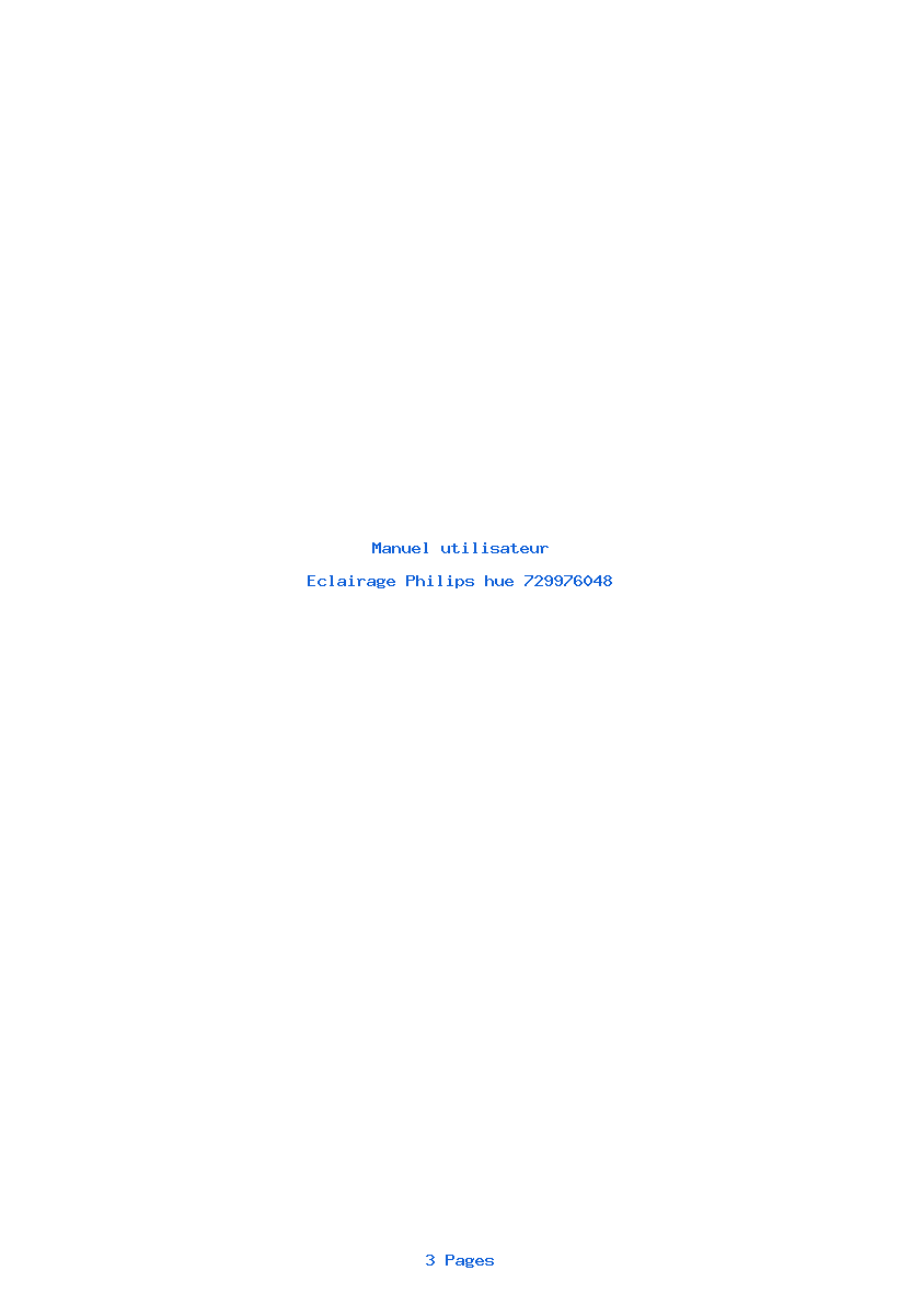 Page 1 de la notice Manuel utilisateur Philips hue 729976048