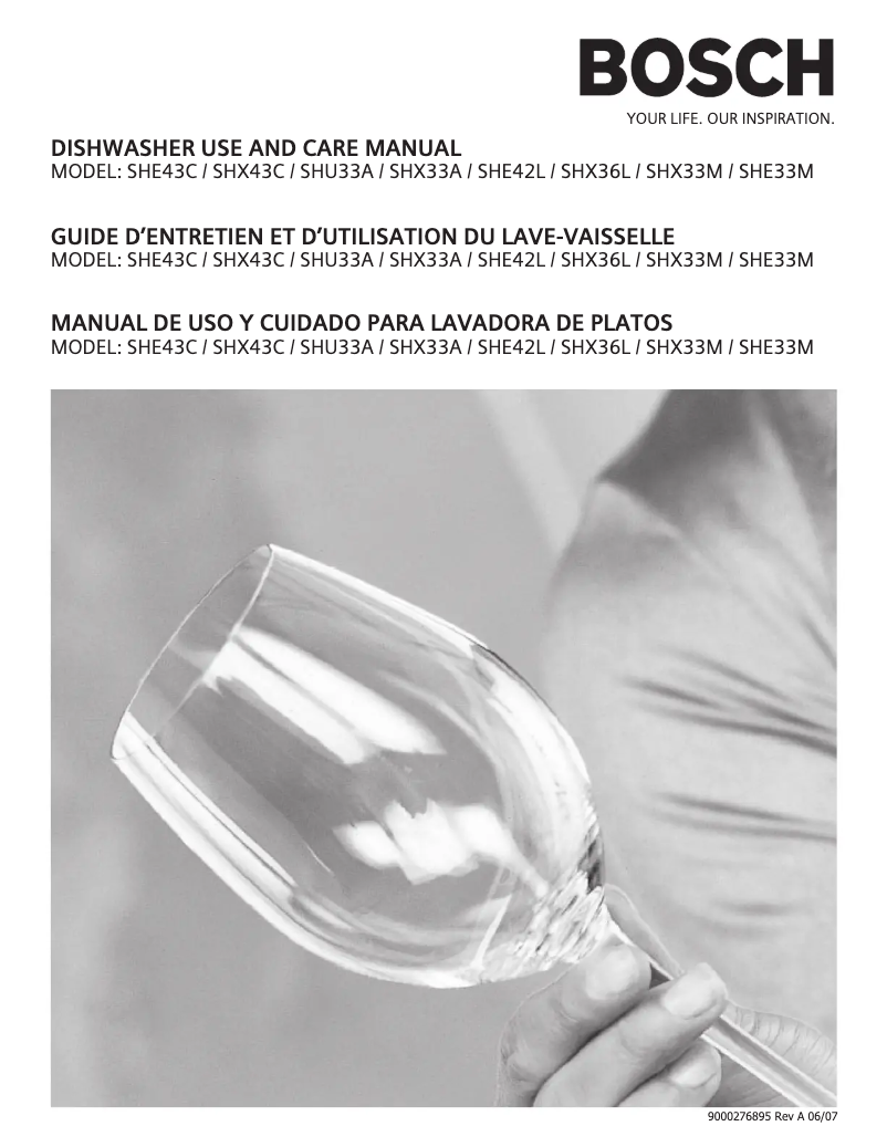 Page 1 de la notice Manuel utilisateur Bosch SHX36l