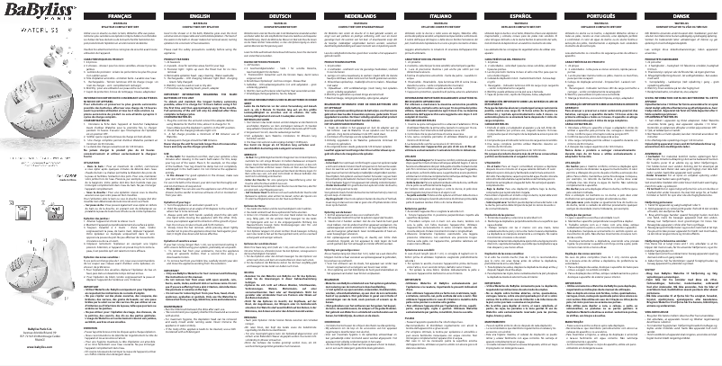 Page 1 de la notice Manuel utilisateur BaByliss G850E