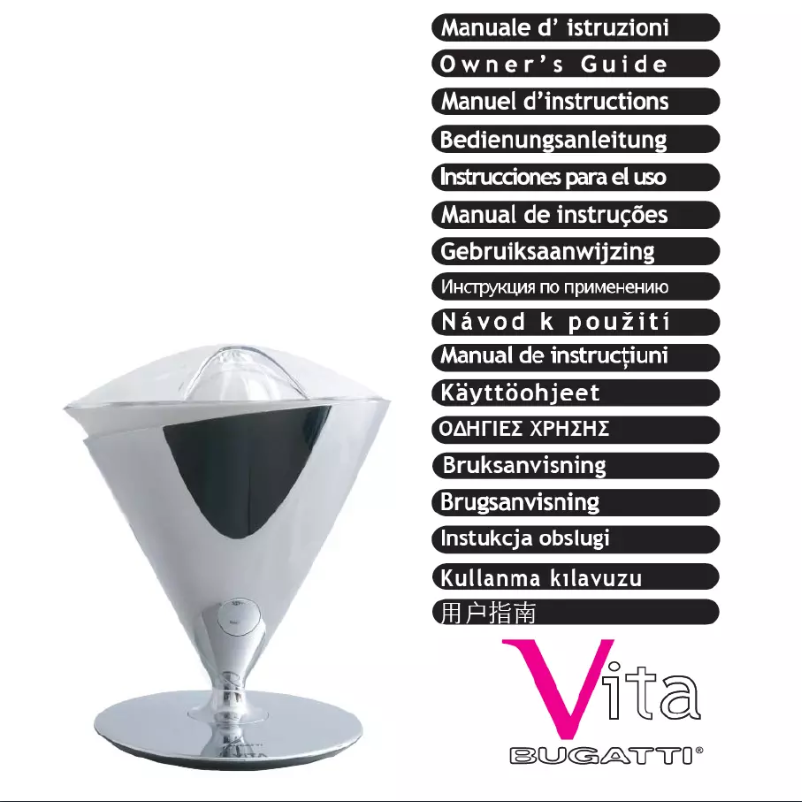 Page 1 de la notice Manuel utilisateur Bugatti Vita