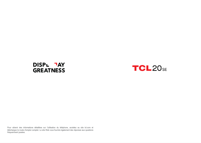 Page 1 de la notice Manuel utilisateur TCL 20 SE