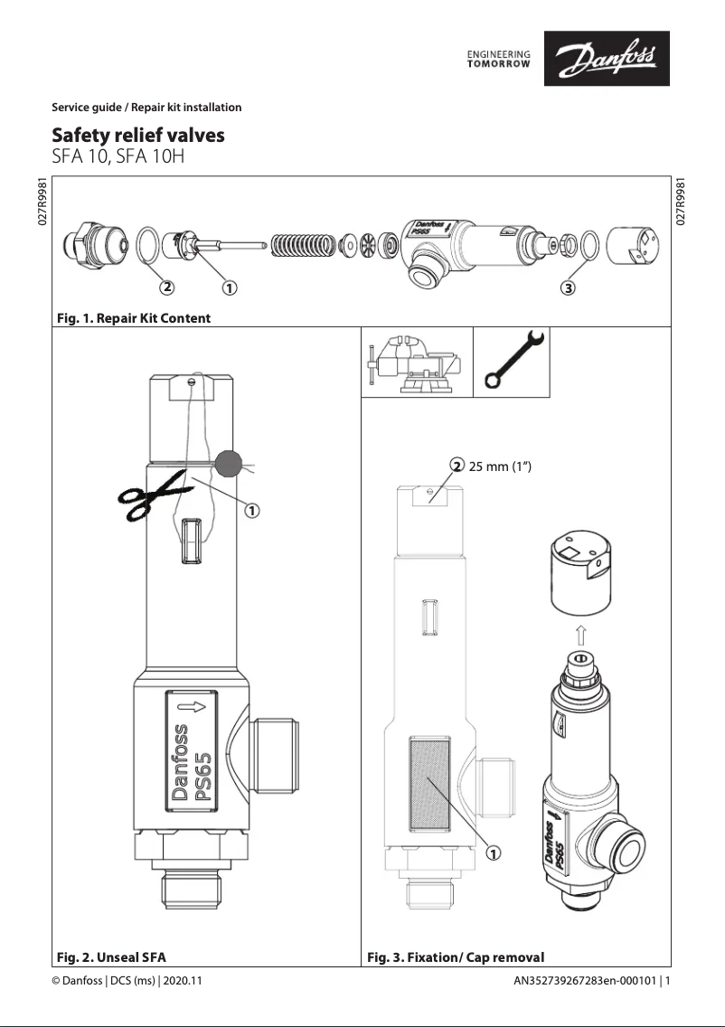 Page 1 de la notice Guide d'installation Danfoss SFA 10