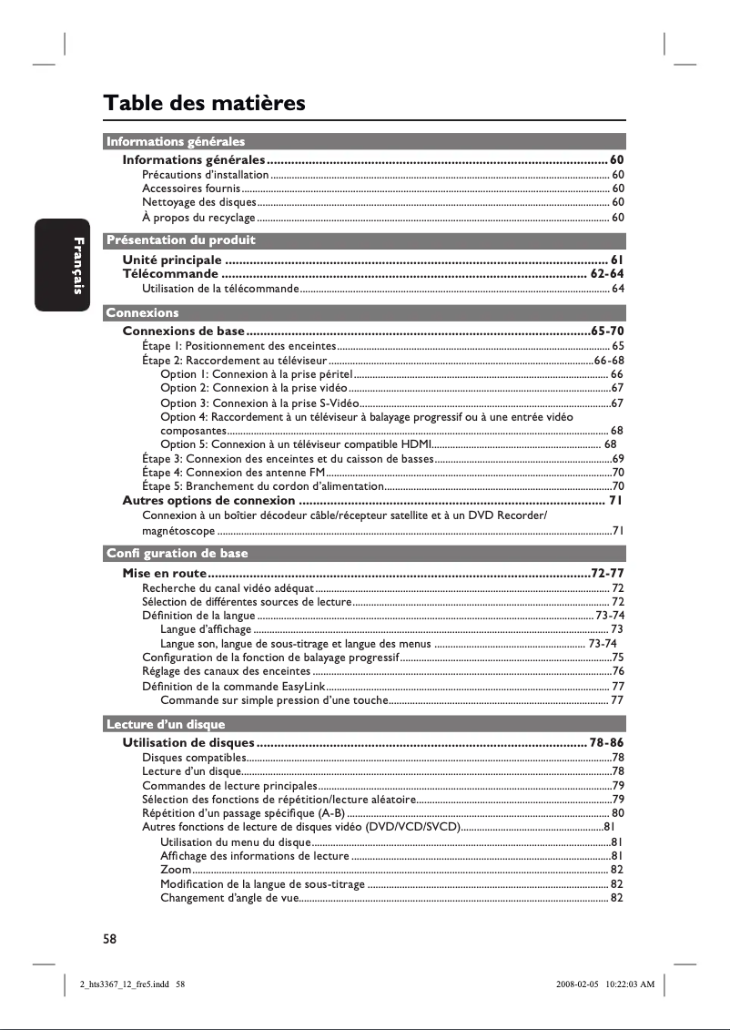 Página 1 del manual Manual de usuario Philips HTS3367