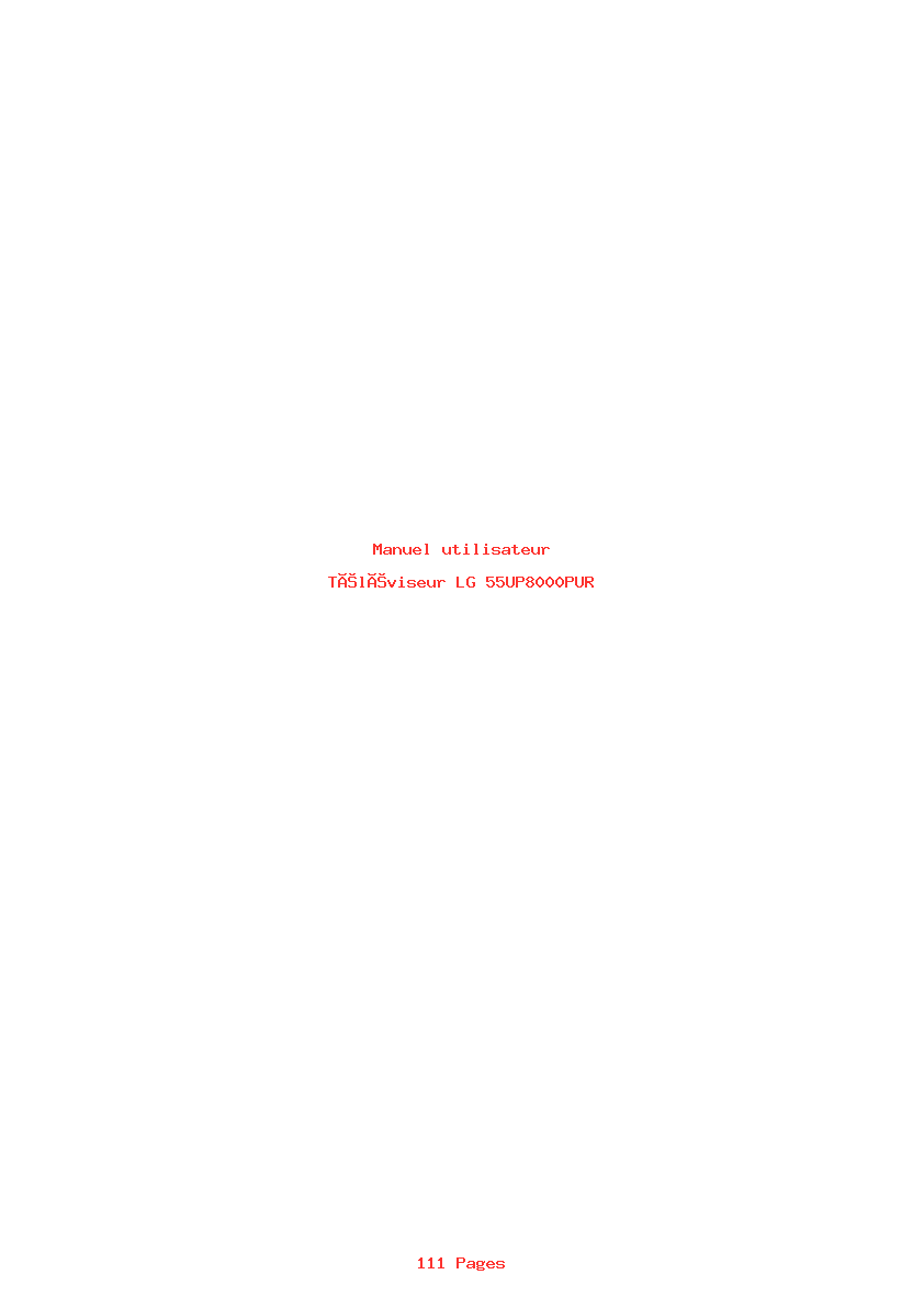 Page 1 de la notice Manuel utilisateur LG 55UP8000PUR