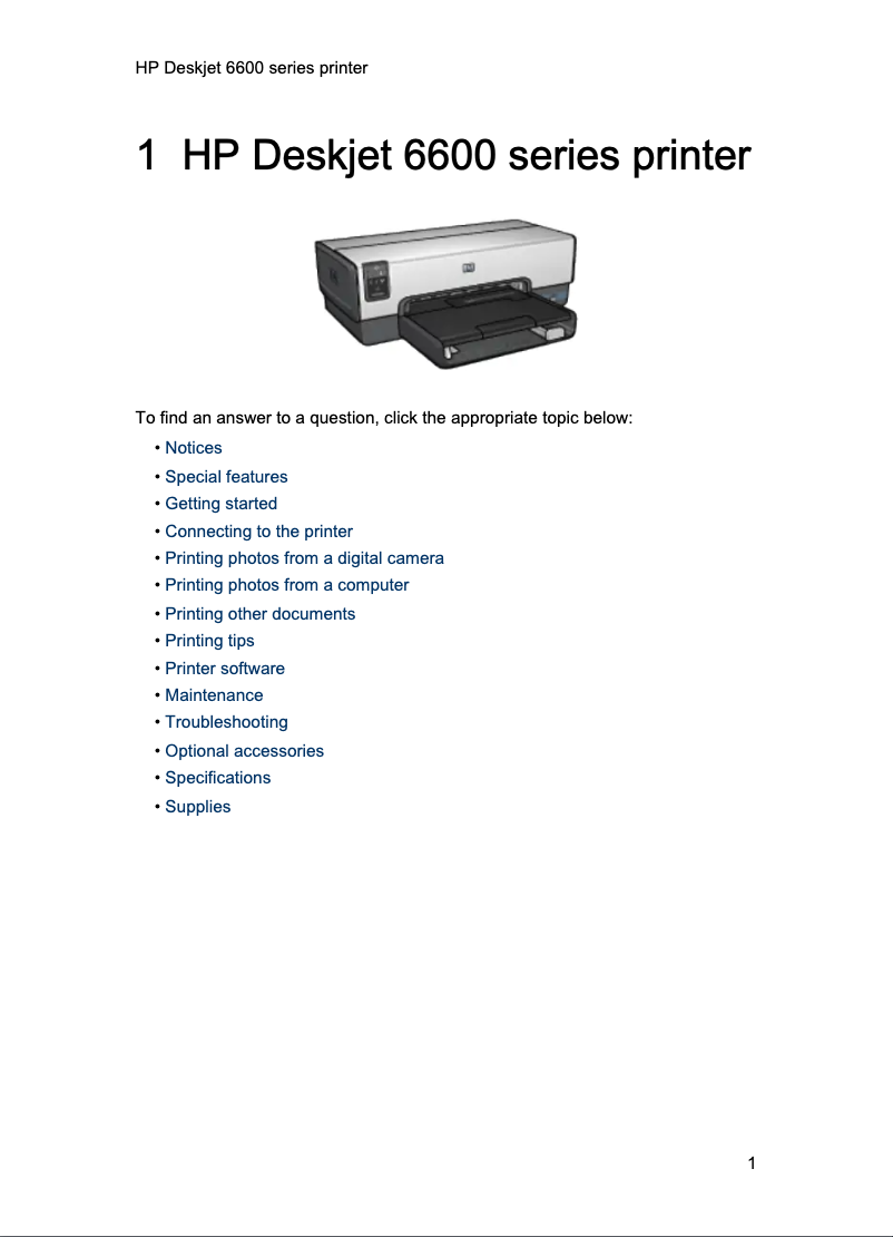Page n°1 - Manuel utilisateur HP Deskjet 6620