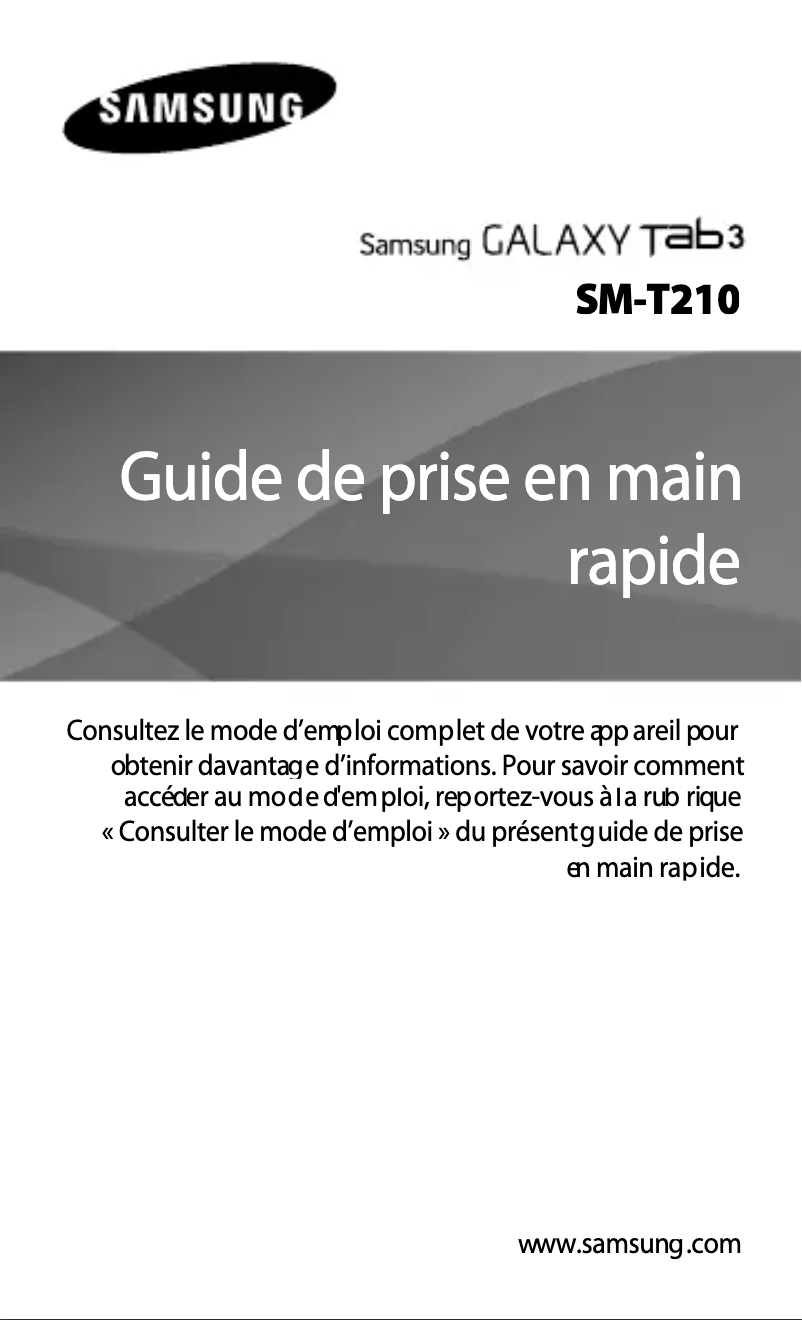Page 1 de la notice Manuel utilisateur Samsung Galaxy 3 7.0
