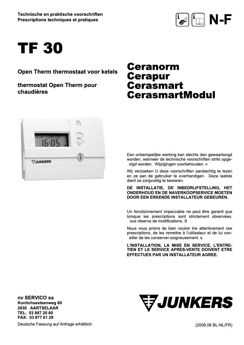 Page 1 of the manual User Manual Bosch TF 30