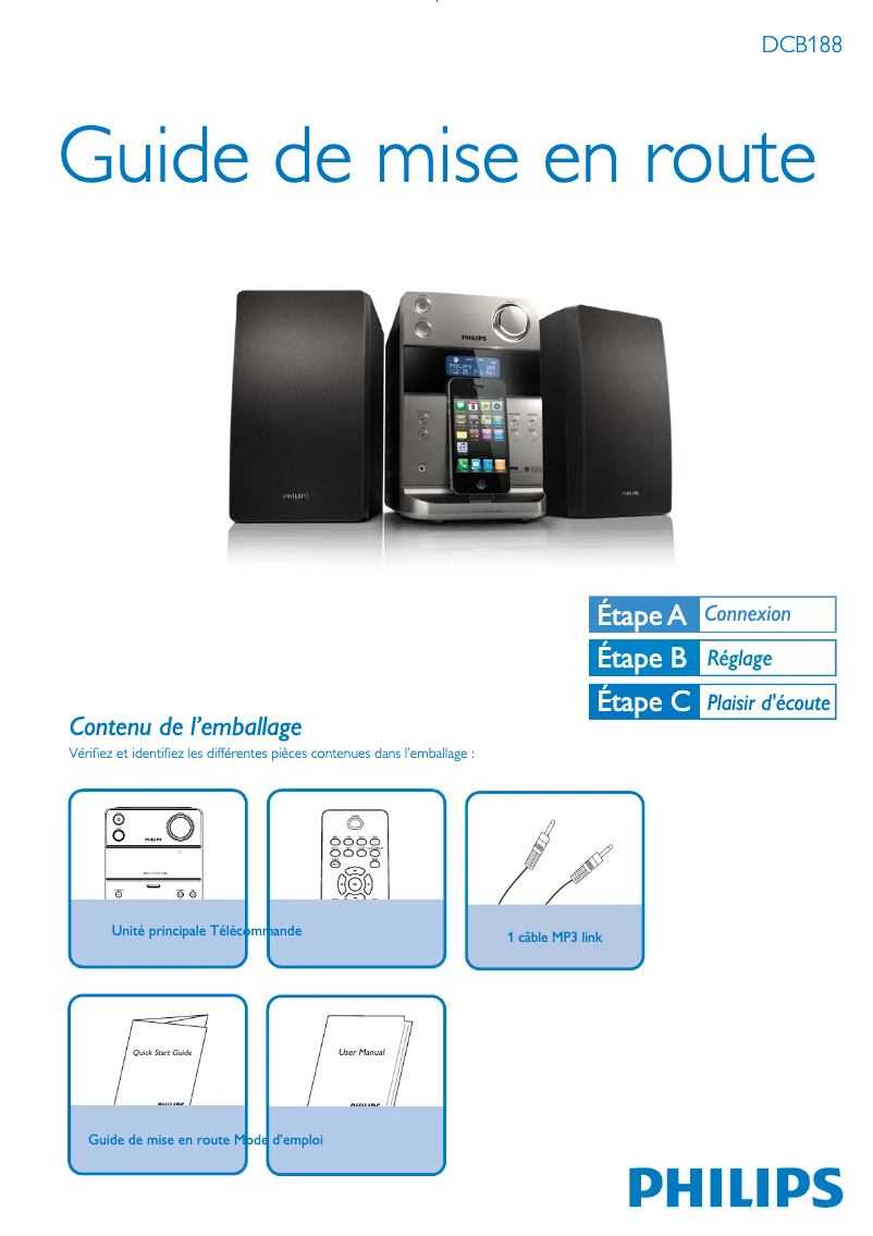 Página 1 del manual Guía de inicio rápido Philips DCB188