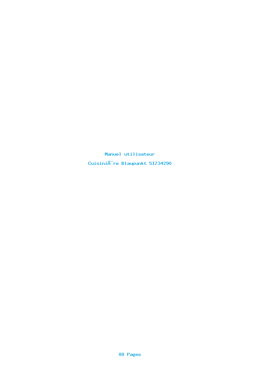 Page 1 de la notice Manuel utilisateur Blaupunkt 5IZ34290