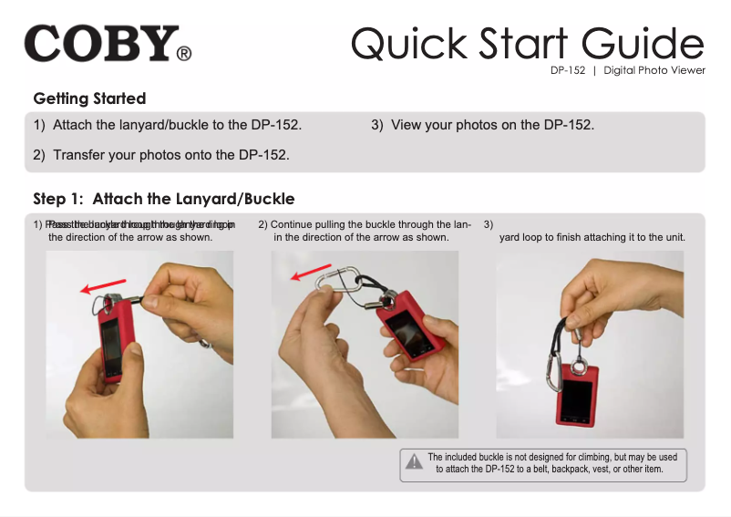 Page 1 de la notice Manuel utilisateur Coby DP152