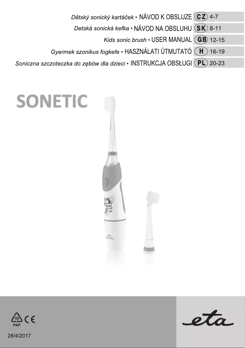 Page 1 de la notice Manuel utilisateur Eta Sonetic 0710 90010