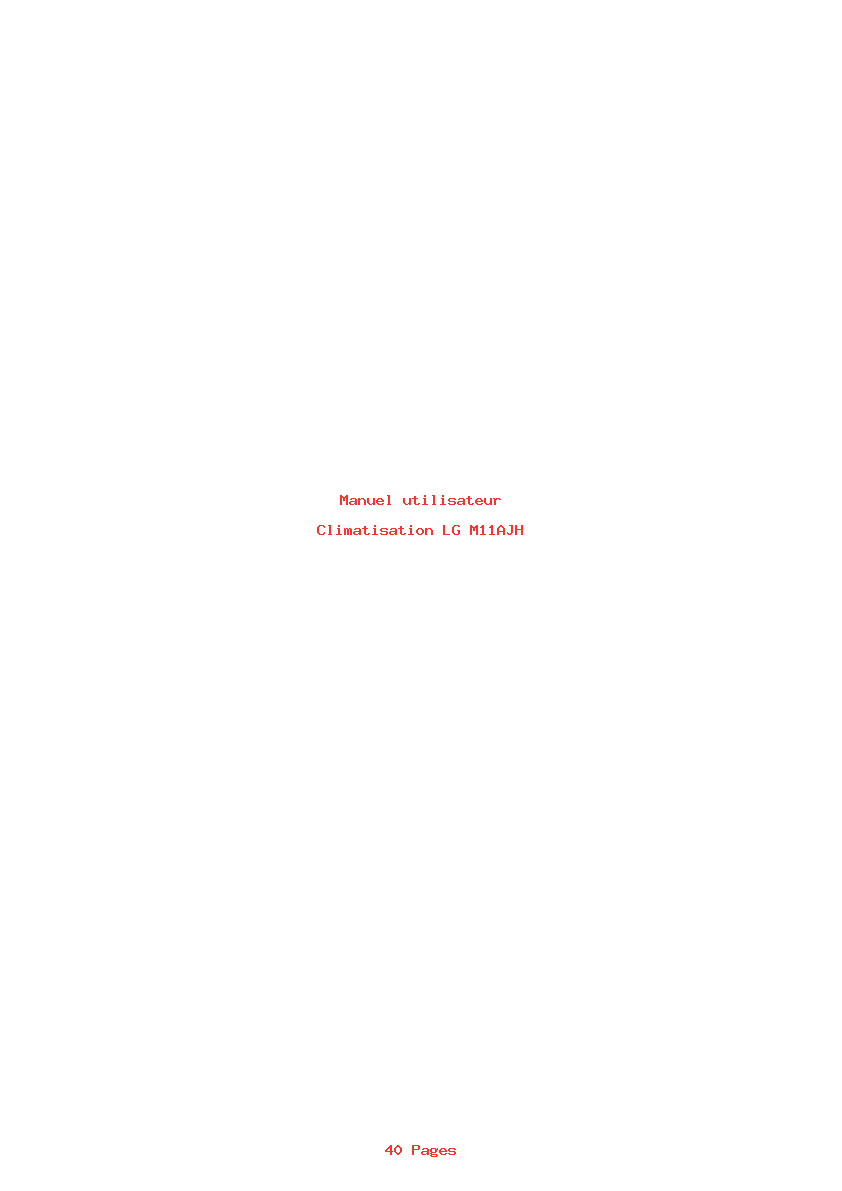 Page 1 de la notice Manuel utilisateur LG M11AJH