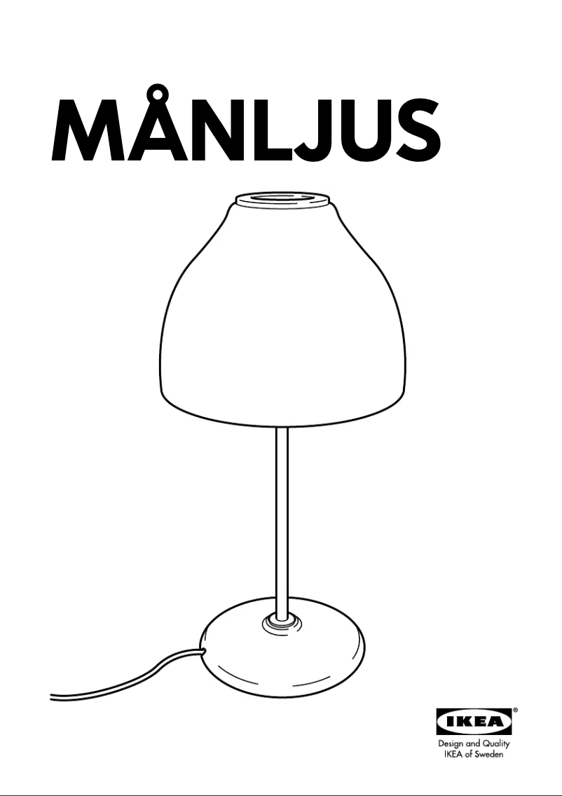 Page 1 de la notice Manuel utilisateur Ikea MANLJUS