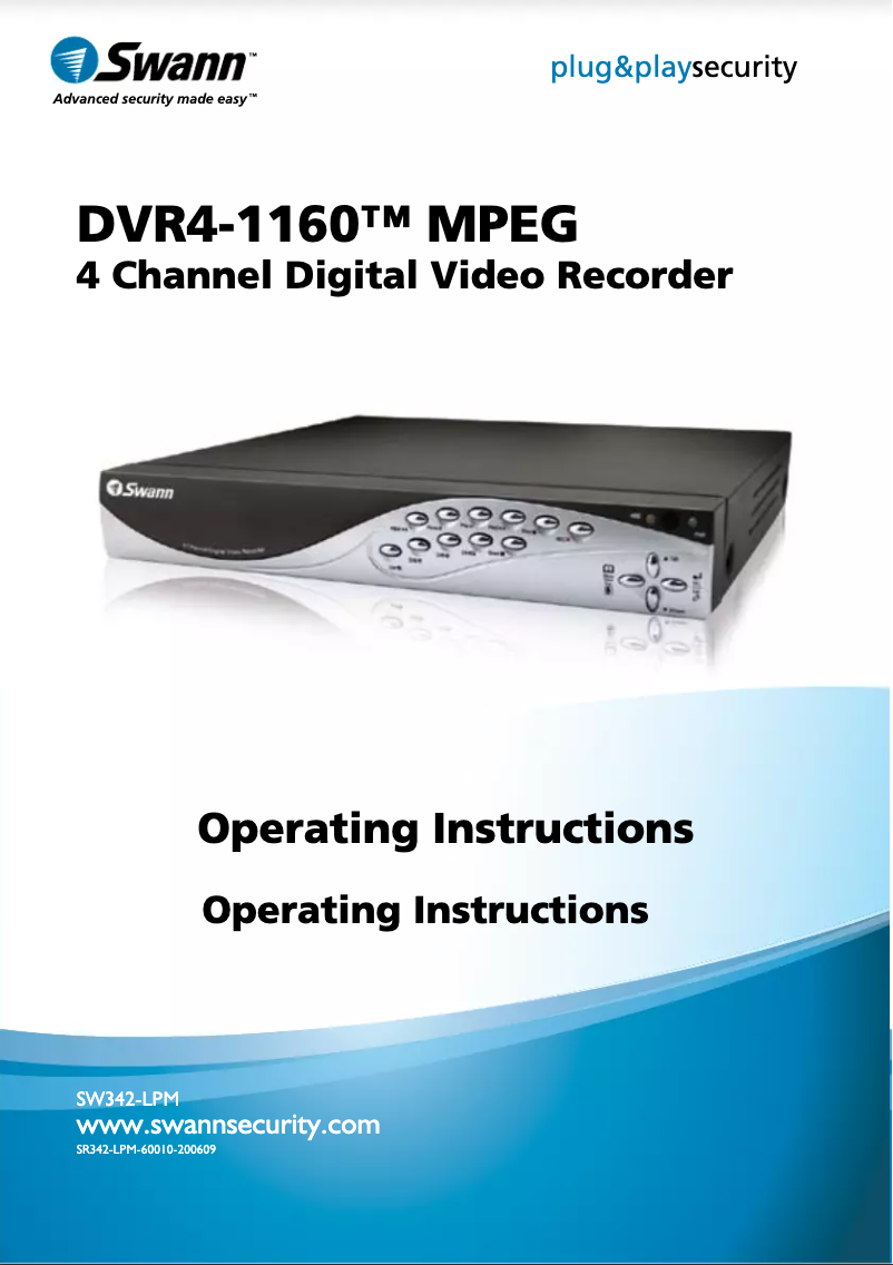 Page 1 de la notice Manuel utilisateur Swann SW342-LPP