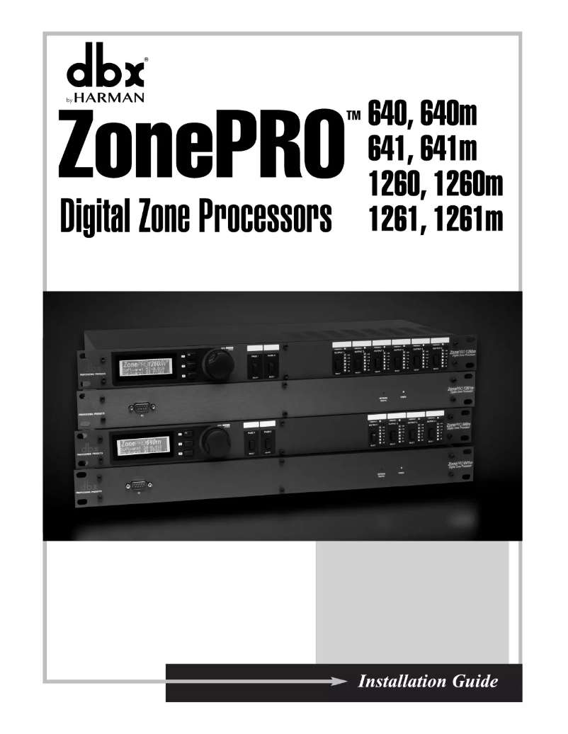 Page 1 de la notice Guide d'installation DBX ZonePRO 641m