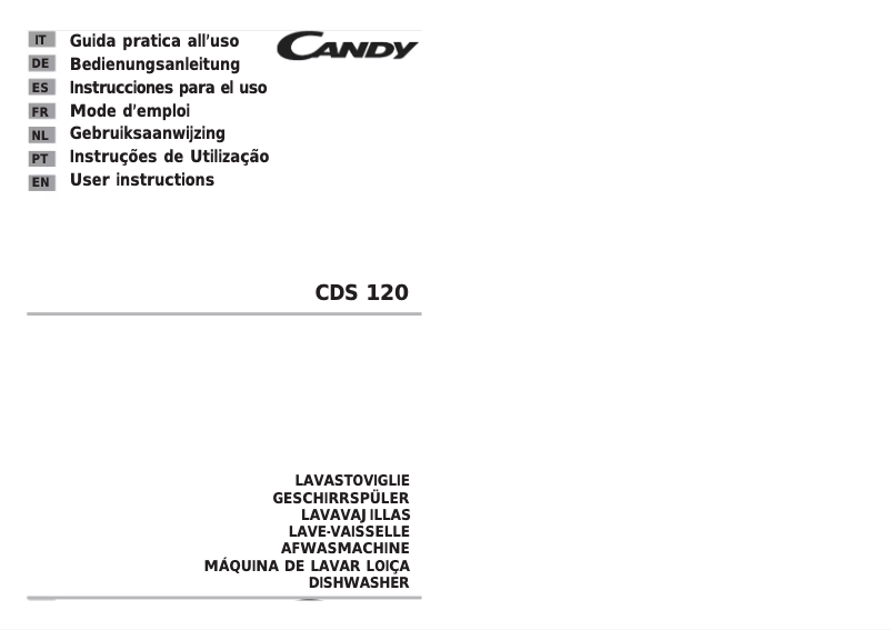 Page 1 of the manual User Manual Candy Cds 120 al