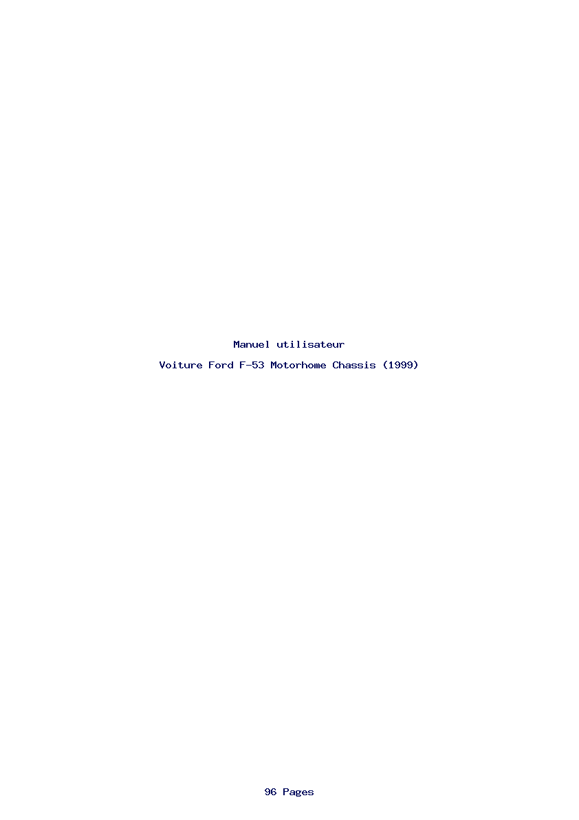 Page 1 de la notice Manuel utilisateur Ford F-53 Motorhome Chassis (1999)