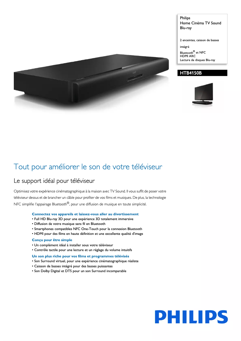 Page n°1 - Fiche technique Philips HTB4150B