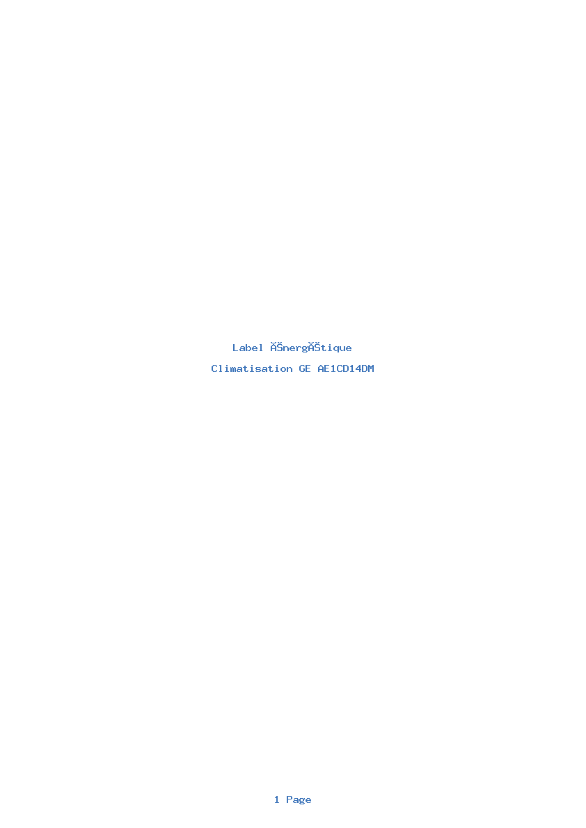Image de la première page du manuel de l'appareil AE1CD14DM