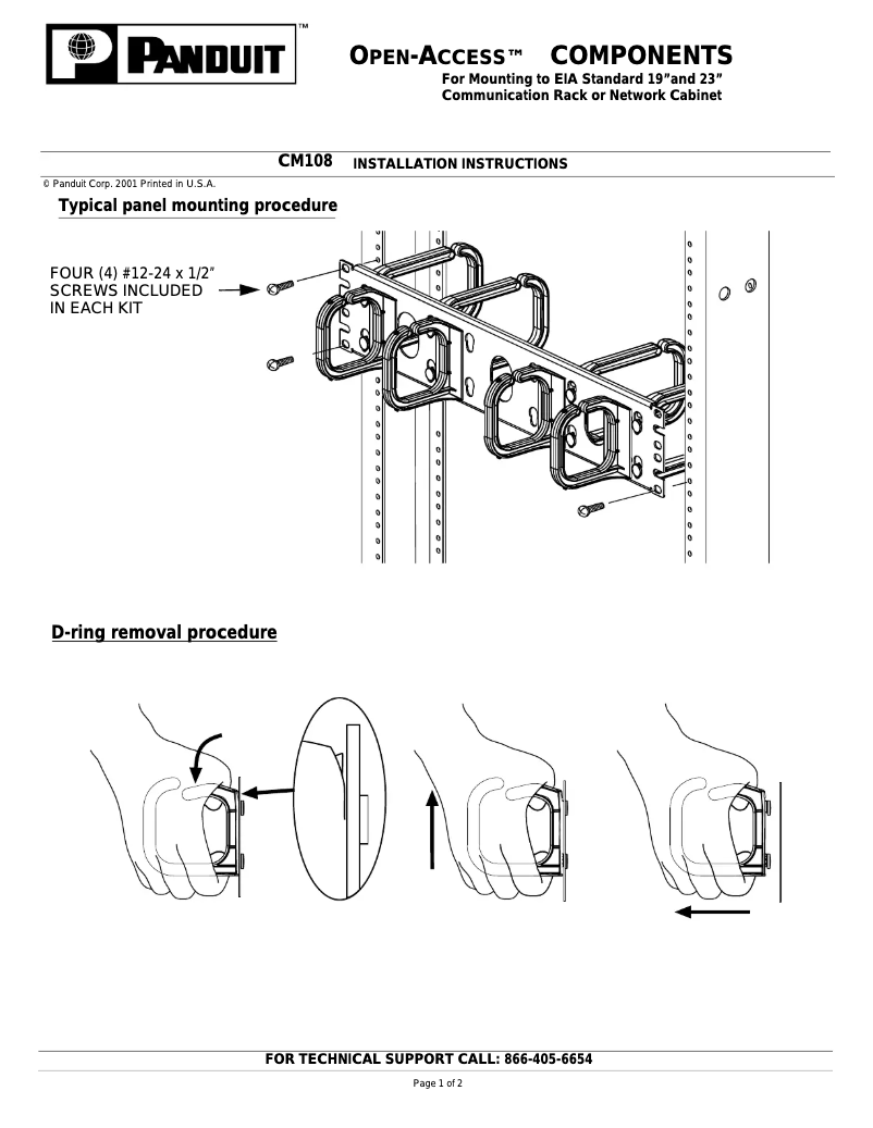 Page 1 of the manual User Manual Panduit CMPH1W
