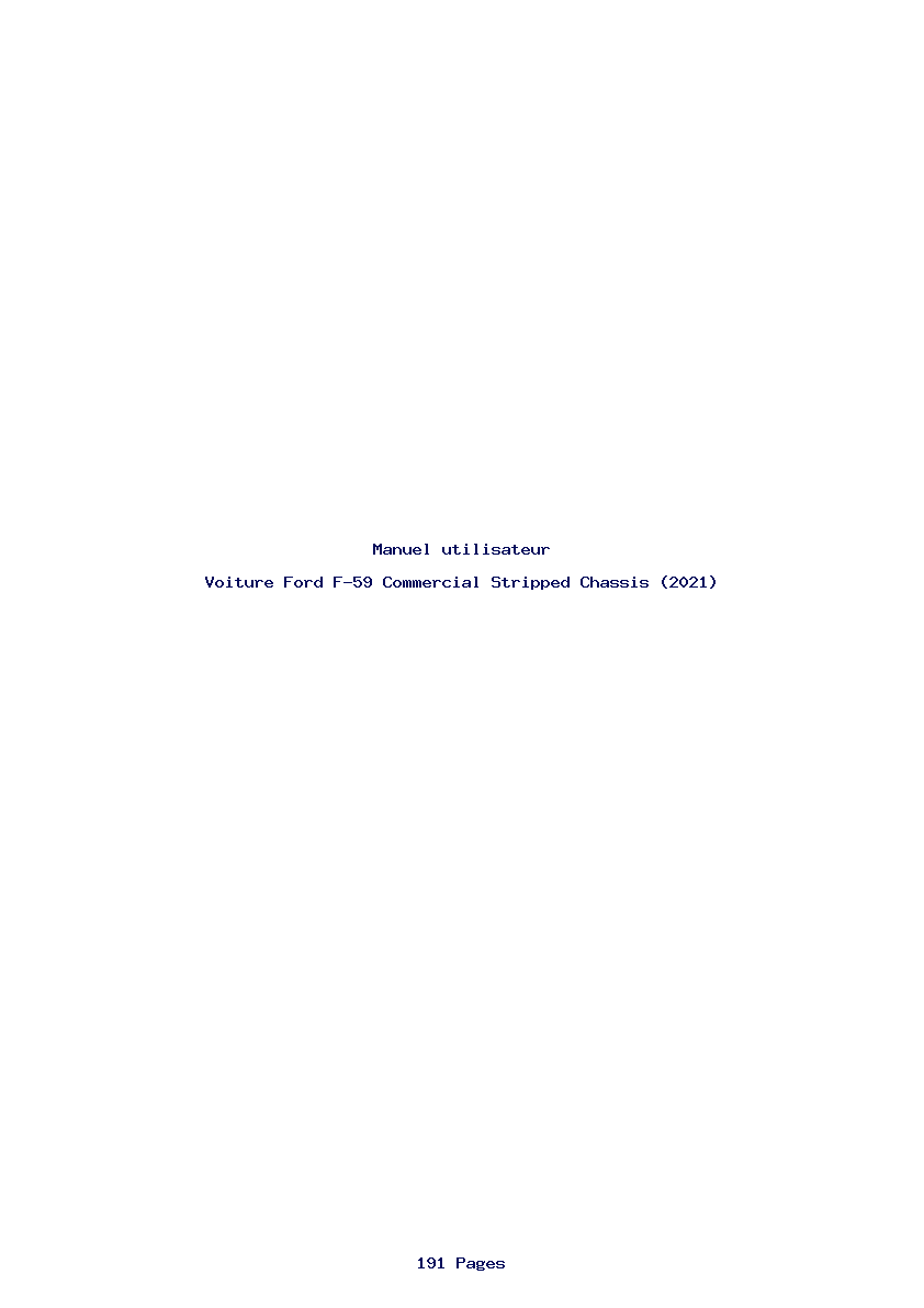 Page 1 de la notice Manuel utilisateur Ford F-59 Commercial Stripped Chassis (2021)