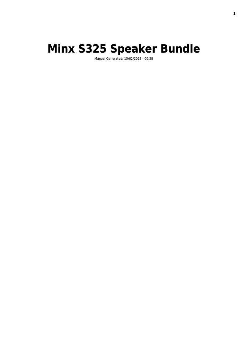 Page 1 de la notice Manuel utilisateur Cambridge Minx S325