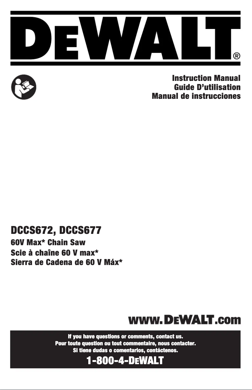 Page 1 de la notice Manuel utilisateur DeWalt DCCS672