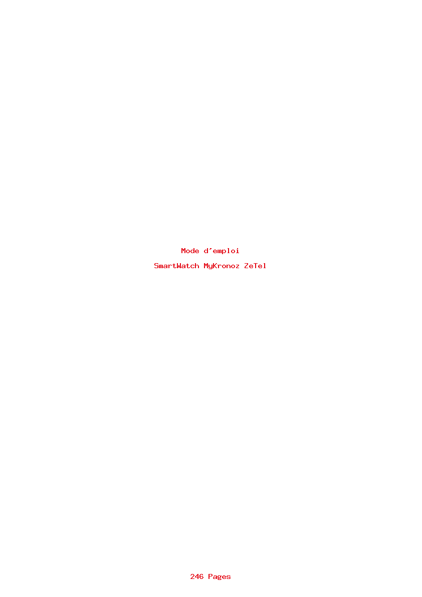 Page 1 de la notice Mode d'emploi MyKronoz ZeTel