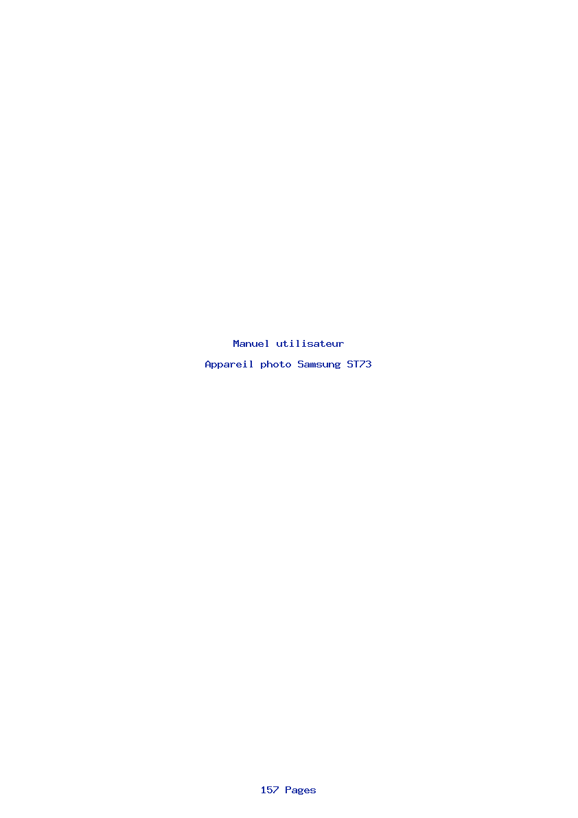 Page 1 de la notice Manuel utilisateur Samsung ST73