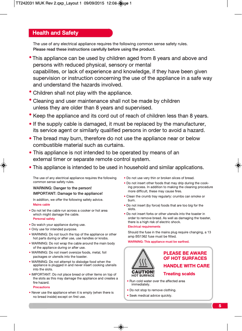 Page 1 de la notice Manuel utilisateur Morphy Richards Accents 4 242030