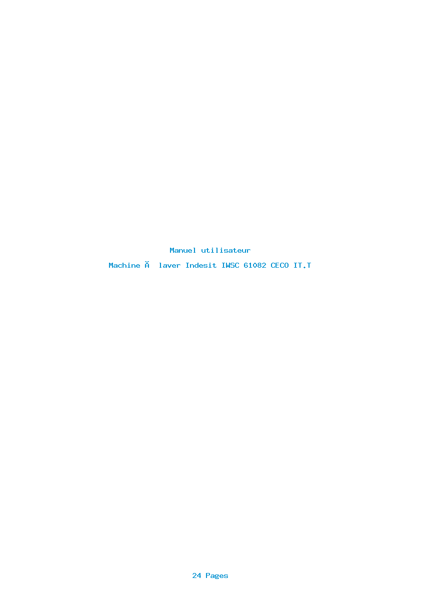 Page 1 de la notice Manuel utilisateur Indesit IWSC 61082 CECO IT.T