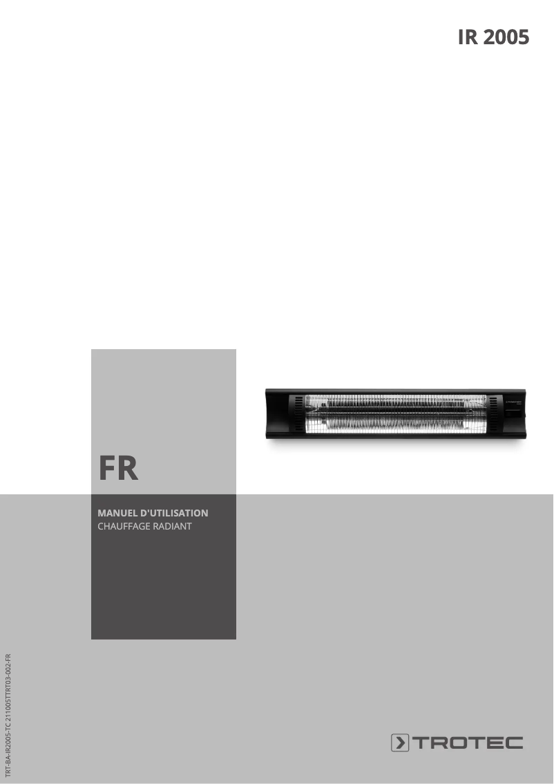 Page 1 de la notice Manuel utilisateur Trotec IR 2005