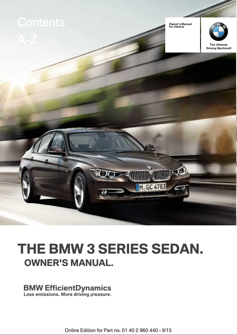 Page 1 of the manual User Manual BMW 328d xDrive Sedan (2016)