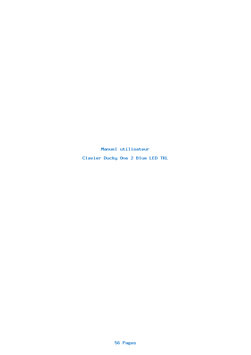 Page 1 de la notice Manuel utilisateur Ducky One 2 Blue LED TKL
